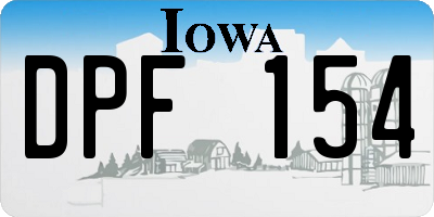 IA license plate DPF154