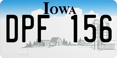 IA license plate DPF156
