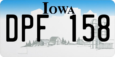 IA license plate DPF158