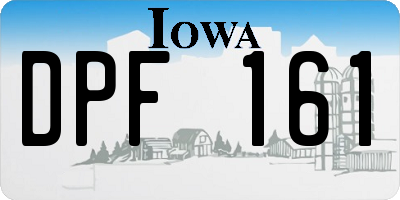 IA license plate DPF161