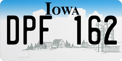 IA license plate DPF162