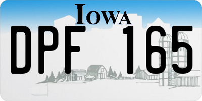IA license plate DPF165