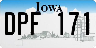 IA license plate DPF171