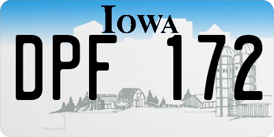 IA license plate DPF172