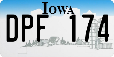 IA license plate DPF174