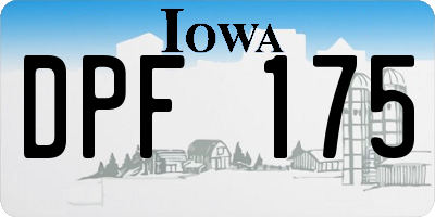 IA license plate DPF175