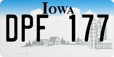 IA license plate DPF177