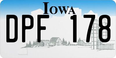 IA license plate DPF178