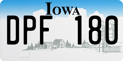 IA license plate DPF180