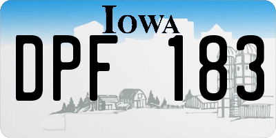 IA license plate DPF183