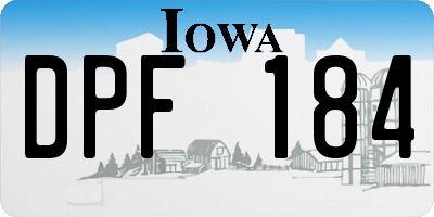 IA license plate DPF184