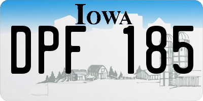 IA license plate DPF185