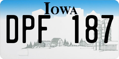 IA license plate DPF187