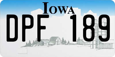 IA license plate DPF189
