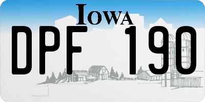 IA license plate DPF190