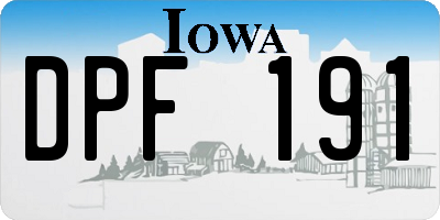 IA license plate DPF191