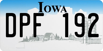 IA license plate DPF192