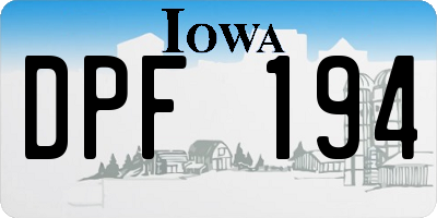 IA license plate DPF194