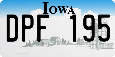 IA license plate DPF195