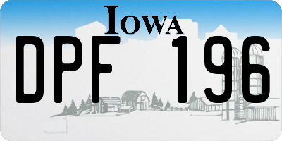 IA license plate DPF196