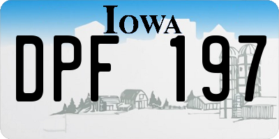IA license plate DPF197