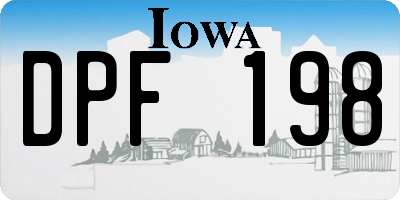 IA license plate DPF198
