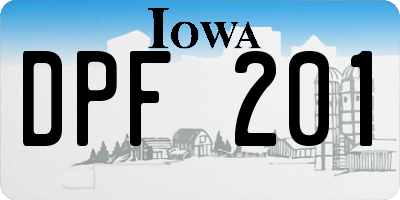 IA license plate DPF201