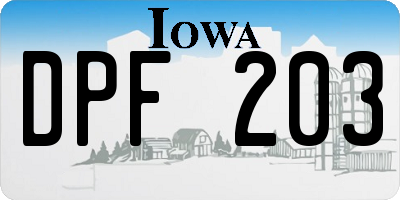 IA license plate DPF203