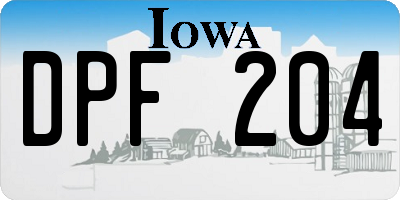 IA license plate DPF204