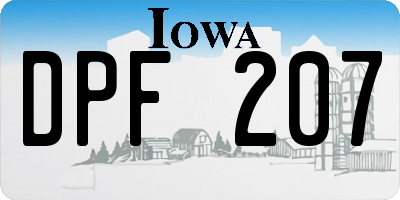 IA license plate DPF207