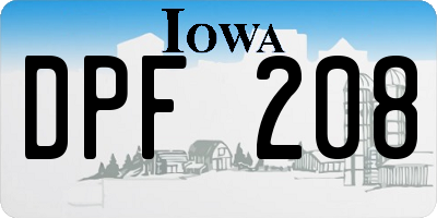 IA license plate DPF208