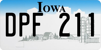 IA license plate DPF211