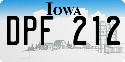 IA license plate DPF212