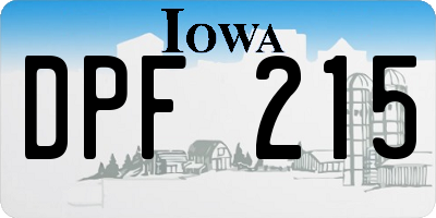 IA license plate DPF215