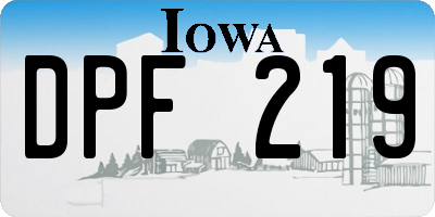 IA license plate DPF219