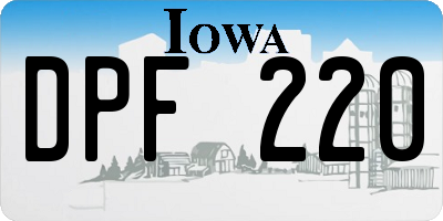 IA license plate DPF220