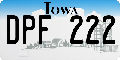 IA license plate DPF222