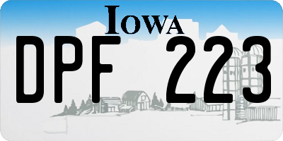 IA license plate DPF223