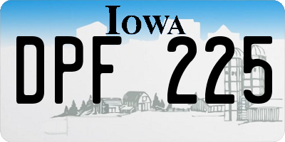 IA license plate DPF225