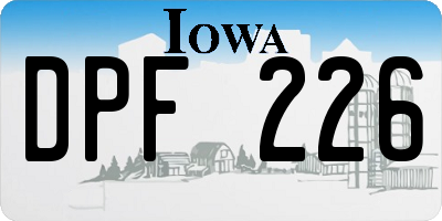 IA license plate DPF226