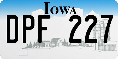 IA license plate DPF227