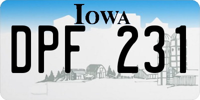IA license plate DPF231