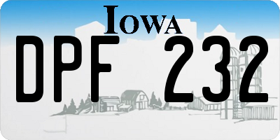 IA license plate DPF232
