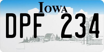 IA license plate DPF234