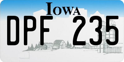 IA license plate DPF235