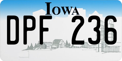 IA license plate DPF236