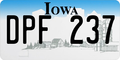 IA license plate DPF237