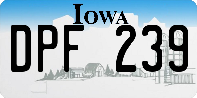 IA license plate DPF239