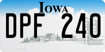 IA license plate DPF240
