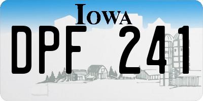 IA license plate DPF241